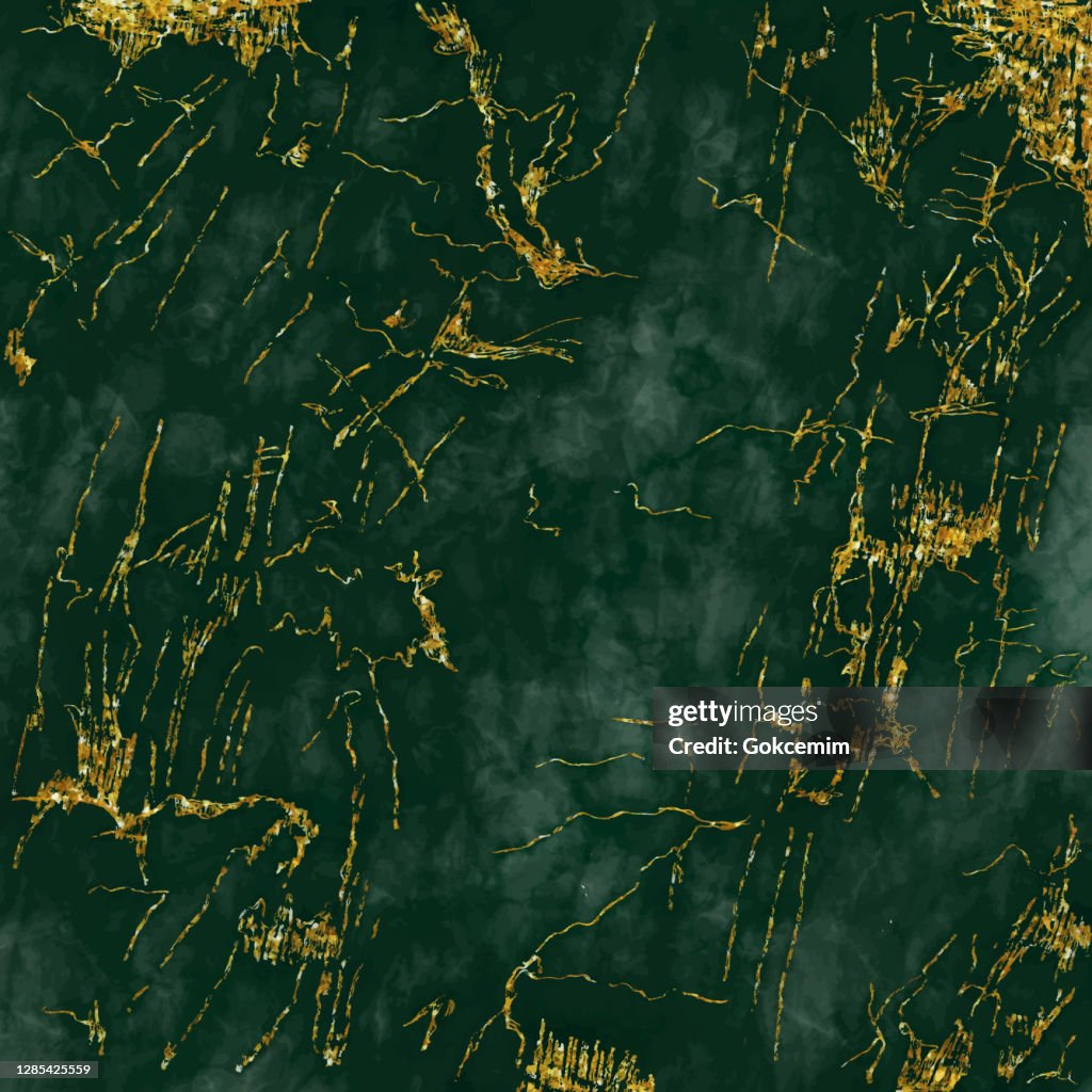 Textura de mármol verde esmeralda con fondo vectorial de venas de oro, útil para crear efecto de superficie para sus productos de diseño como el fondo de tarjetas de felicitación, patrones arquitectónicos y decorativos. Inspiración de plantilla de mo