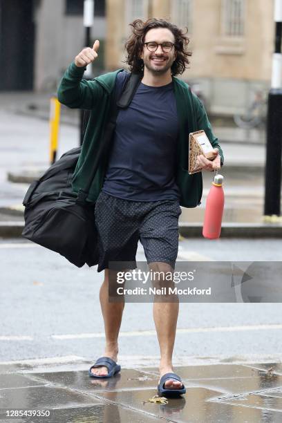 Joe Wicks leaving BBC Broadcasting house after his 24 hour PE Challenge Workout for BBC Children In Need 2020 on November 13, 2020 in London, England.