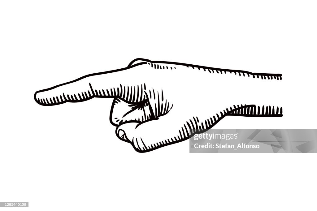 Vector drawing of a hand with index finger extended