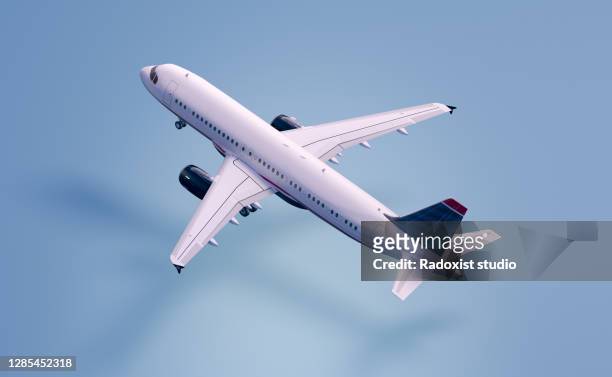 airplane flying - air travel stock pictures, royalty-free photos & images