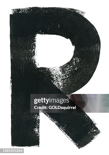 Capital Letter R Hand Painted Vector Illustration With One Big Isolated ...