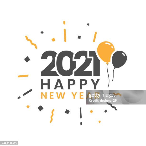 happy new year 2021 vector design on white background. - congratulations balloons stock illustrations