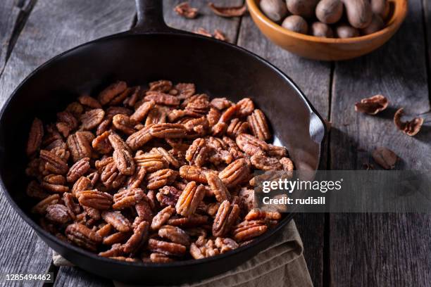 glazed pecans - glazed food stock pictures, royalty-free photos & images