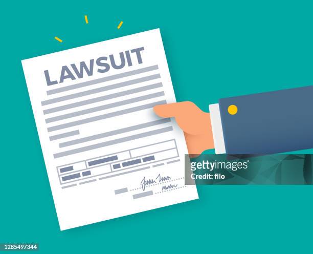 lawsuit court documents - filing documents stock illustrations