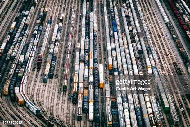 Railroad Yard Aerial High-Res Stock Photo