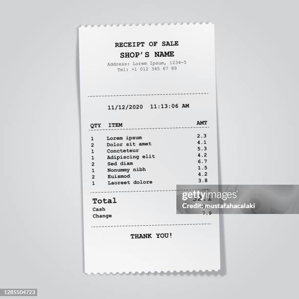 illustrations, cliparts, dessins animés et icônes de réception de la vente - reçu