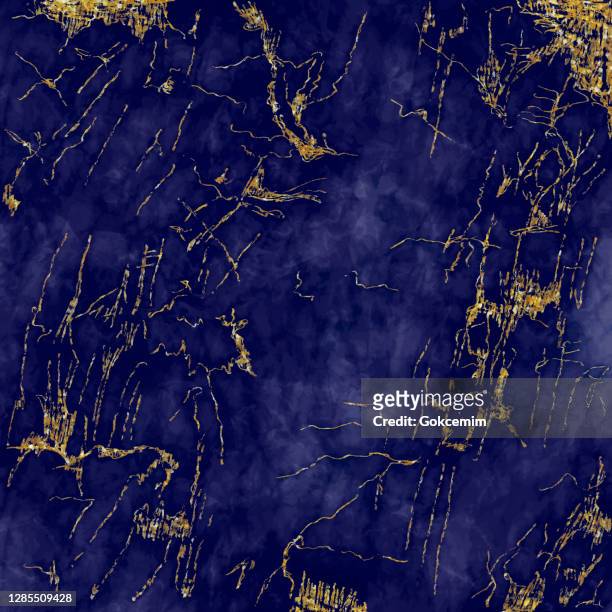 navy blue marble texture with gold veins vector background, useful to create surface effect for your design products such as background of greeting cards, architectural and decorative patterns. trendy template inspiration for your design. - marbled effect stock illustrations