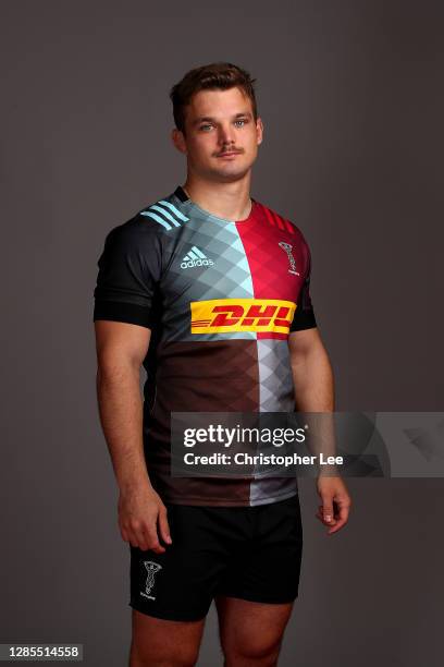 Will Evans of Harlequins poses for a portrait during the Harlequins squad photo call for the 2020-21 Gallagher Premiership Rugby season at Twickenham...