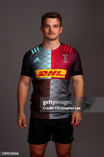 Will Evans of Harlequins poses for a portrait during the Harlequins squad photo call for the 2020-21 Gallagher Premiership Rugby season at Twickenham...