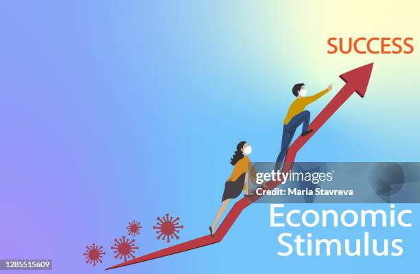 economics stimulus concept after pandemic covid-19. - obstacle course vector stock illustrations