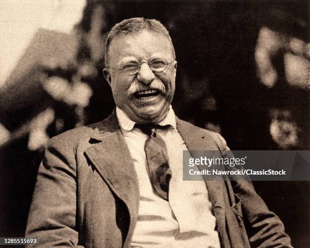 1910s Portrait Theodore Teddy Roosevelt 26Th President Grinning During 1912 Failed Bull Moose Presidential Campaign