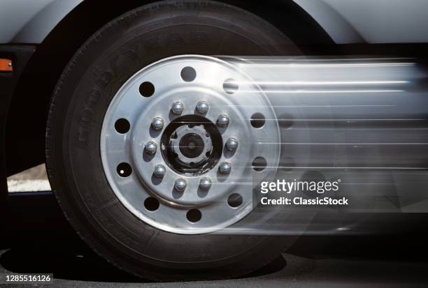 1990s Close-Up Of Truck Tire And Hubcap Showing Movement