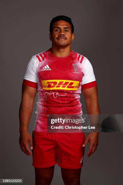 Ben Tapuai of Harlequins poses for a portrait during the Harlequins squad photo call for the 2020-21 Gallagher Premiership Rugby season at Twickenham...