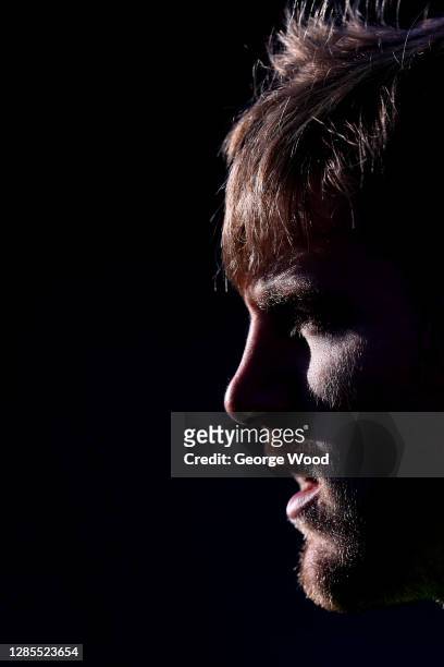 Toby Salmon of Newcastle Falcons looks on ahead of the Pre-season friendly match between Newcastle Falcons and Ealing Trailfinders on November 13,...