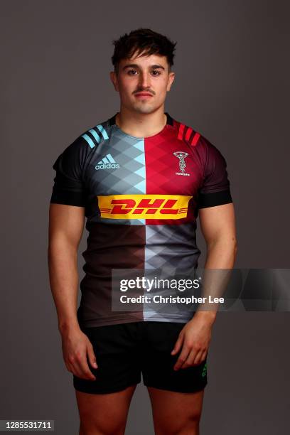 Cadan Murley of Harlequins poses for a portrait during the Harlequins squad photo call for the 2020-21 Gallagher Premiership Rugby season at...
