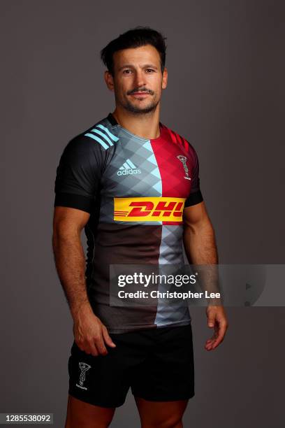 Danny Care of Harlequins poses for a portrait during the Harlequins squad photo call for the 2020-21 Gallagher Premiership Rugby season at Twickenham...