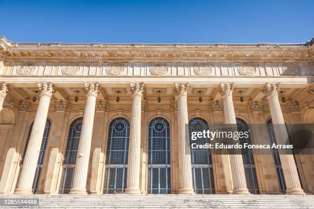 columns of the colossal romanian palace of parliament (palatul parlamentului) - bucharest building stock pictures, royalty-free photos & images