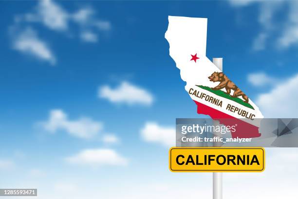 california road sign - california bear stock illustrations