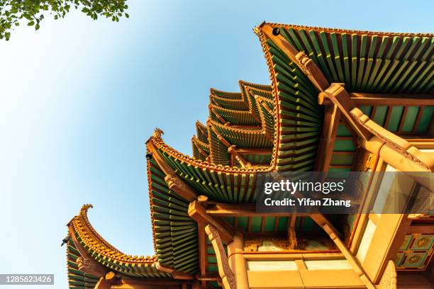 bottom view of yellow crane tower in hubei - wuhan city 個照片及圖片檔