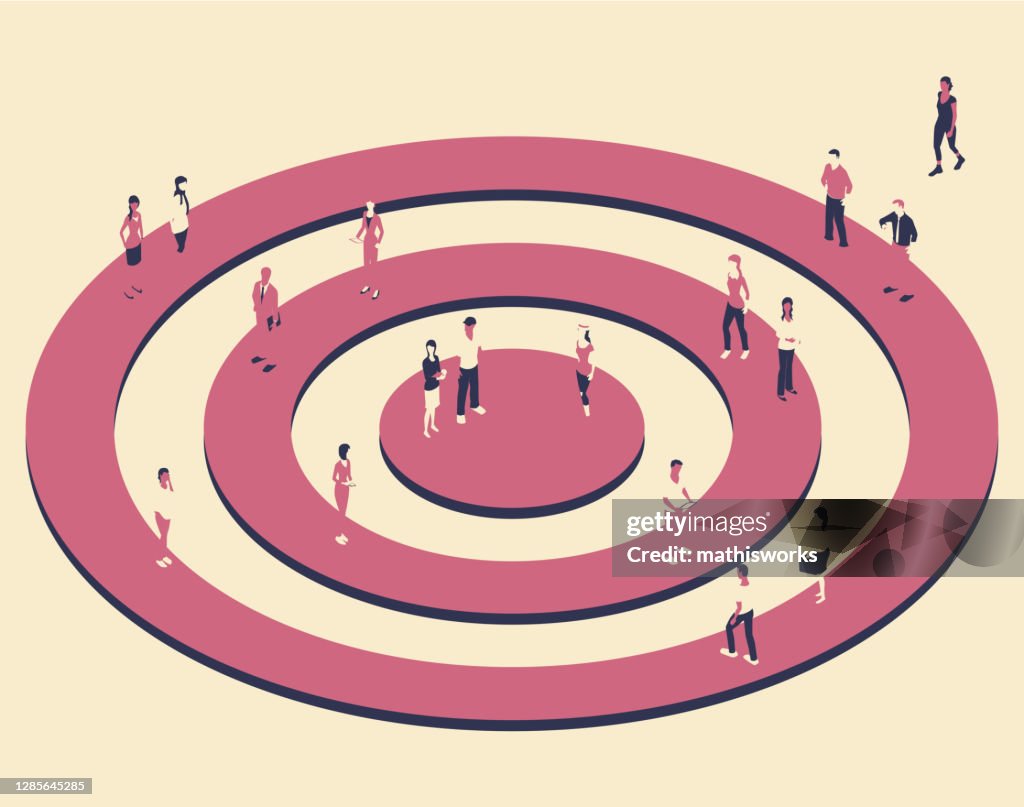 Color Shape Function Target Ideas Target With People In A Limited Color Palette High-Res Vector Graphic ...