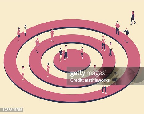 Target With People In A Limited Color Palette High-Res Vector Graphic ...