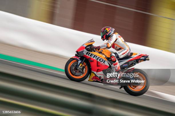 Stefan Bradl of Germany and Repsol Honda Team rides during the qualifying for the MotoGP of Comunitat Valenciana at Comunitat Valenciana Ricardo...