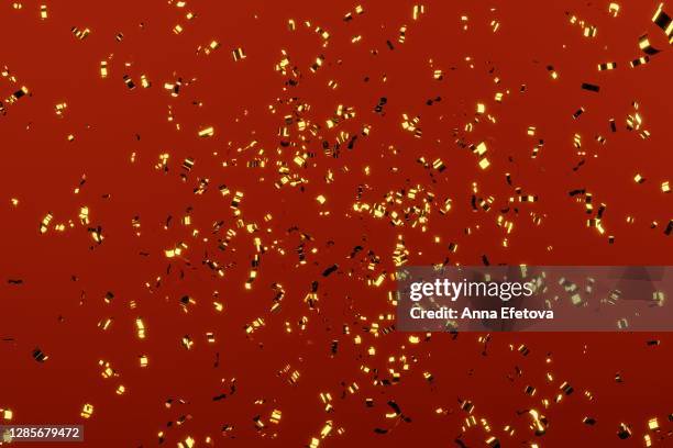 falling golden confetti. new year party concept - confetti gold ストックフォトと画像