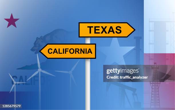 California Texas Road Signs High-Res Vector Graphic
