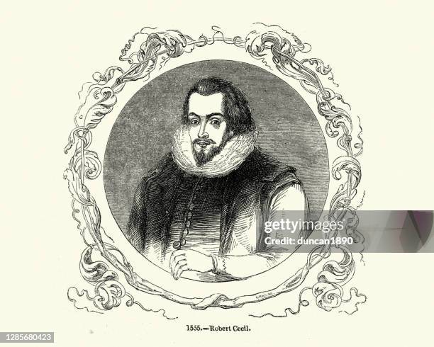 robert cecil, 1st earl of salisbury - salisbury stock illustrations