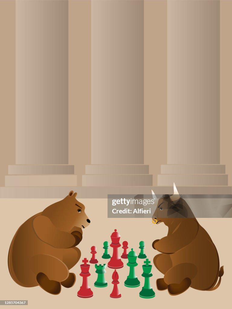 Bear and bull play chess