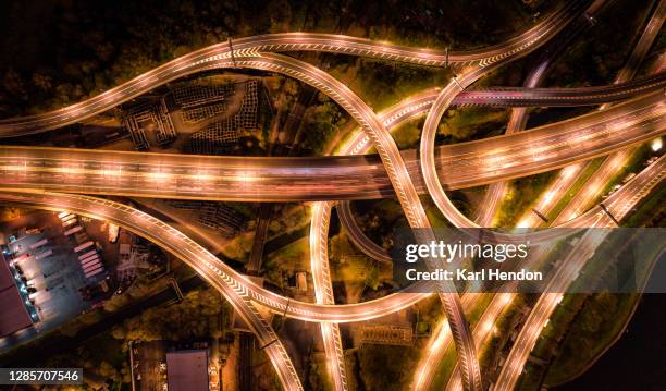 motorway/freeway from above - overpass stockfoto's en -beelden