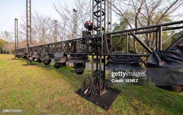 truss backstage structure - backstage concert stock pictures, royalty-free photos & images