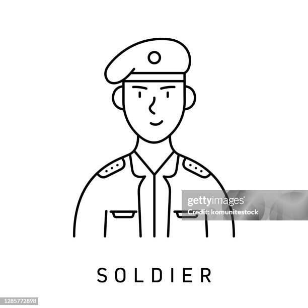 soldier avatars icon - us army infographic stock illustrations