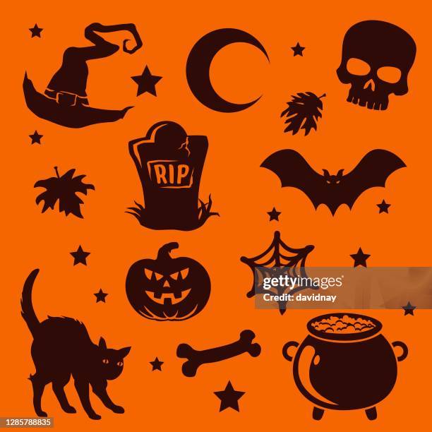 stockillustraties, clipart, cartoons en iconen met halloween clip art - heksenhoed