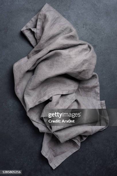 dark grey linen kitchen textile - 餐巾 個照片及圖片檔