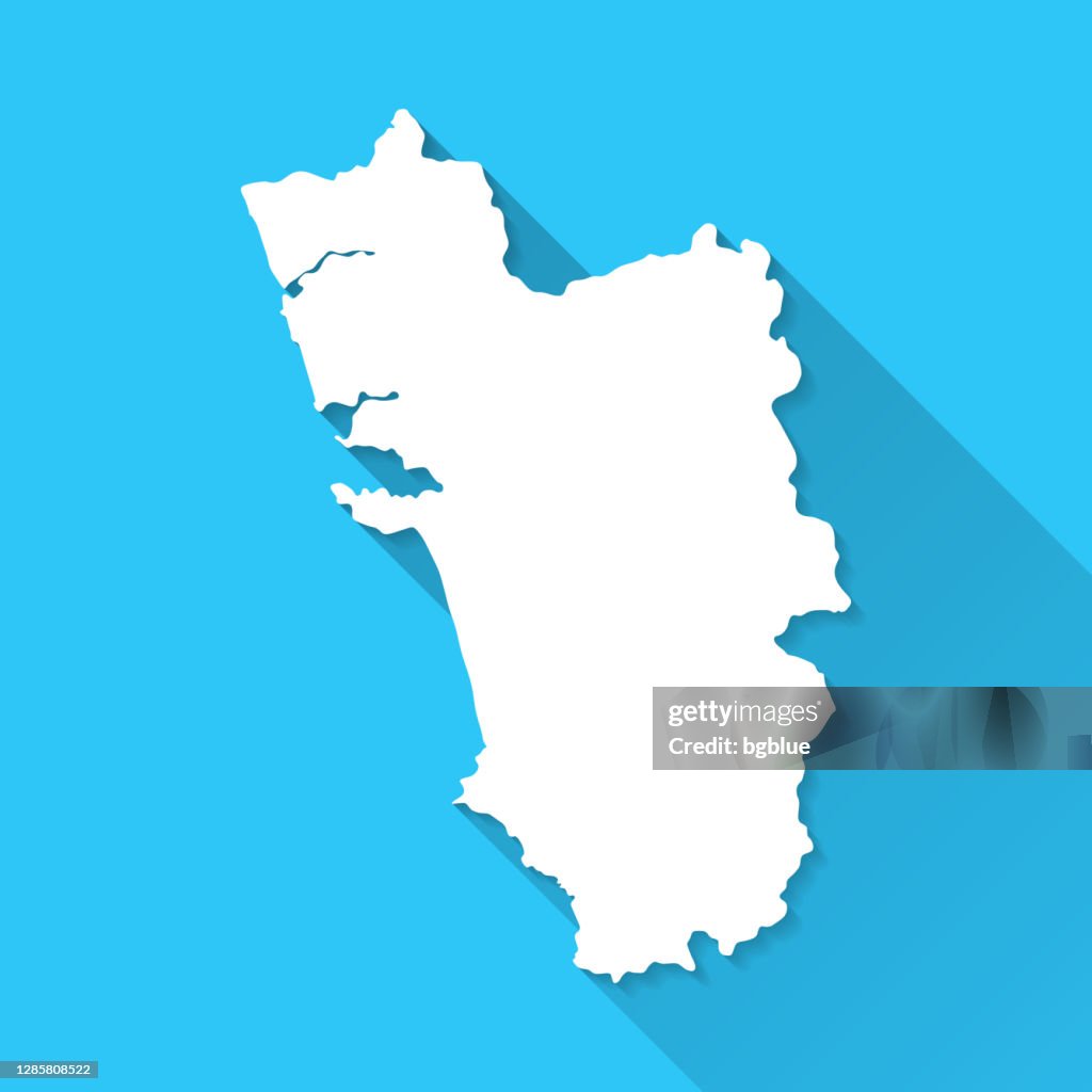 Goa Map Vector Hd Goa Map With Long Shadow On Blue Background Flat Design High-Res Vector ...