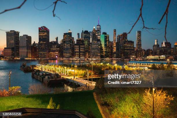 new york city skyline - brooklyn heights stock pictures, royalty-free photos & images
