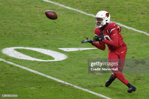 Wide receiver DeAndre Hopkins of the Arizona Cardinals catches a pass during the second half against the Buffalo Bills at State Farm Stadium on...