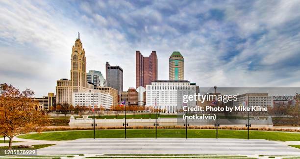 columbus from genoa park - ohio flag stock pictures, royalty-free photos & images