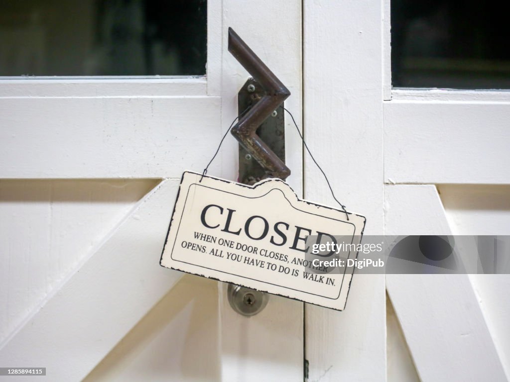 English closed sign