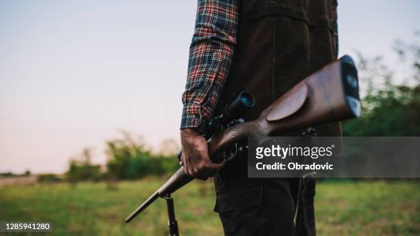 hunters day stock photo - hunting rifle stock pictures, royalty-free photos & images