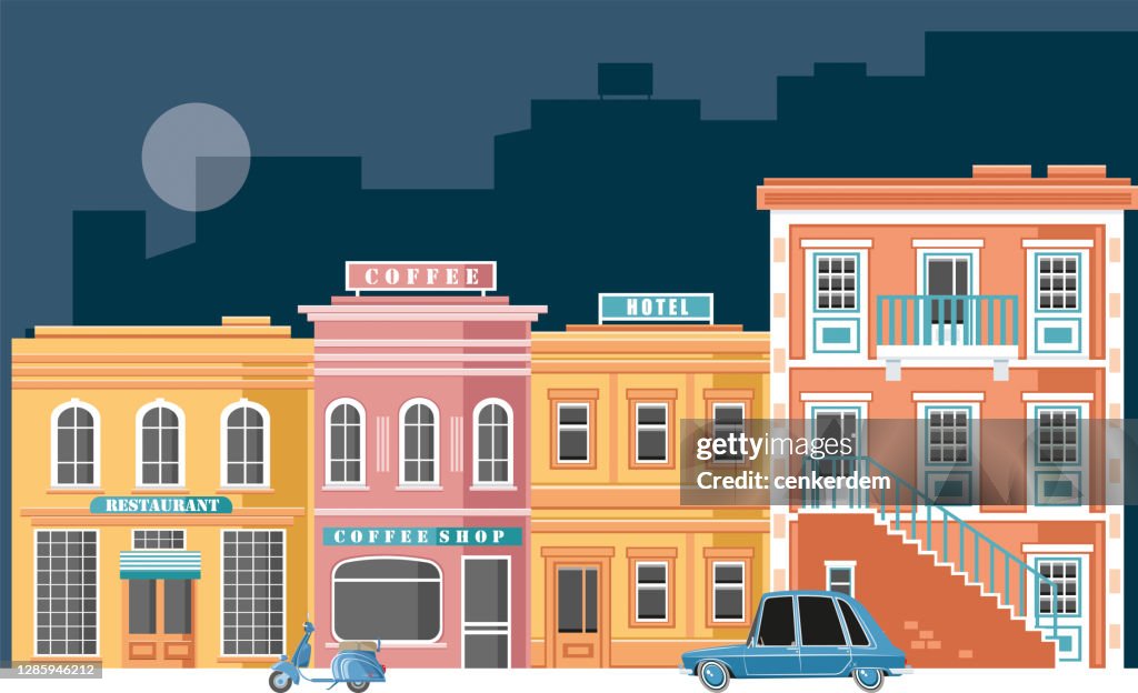 Retro Building Graphics Vintage Buildings High-Res Vector Graphic - Getty Images