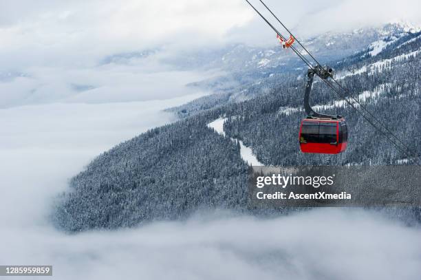 whistler's peak to peak gondola - cable car stock pictures, royalty-free photos & images