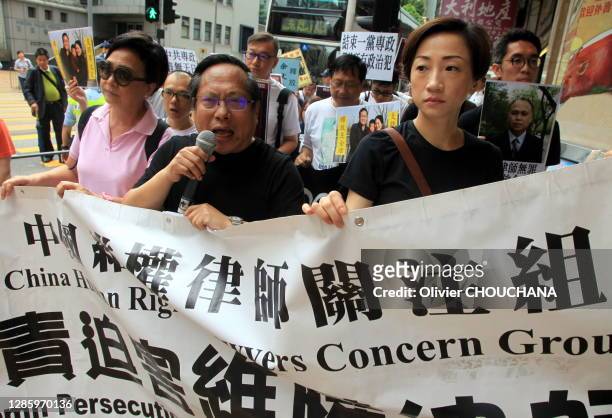 Manifestation contre la répression des avocats chinois des droits de l'Homme le 8 juillet 2018, Hong Kong, Chine. Depuis le 9 juillet 2015, d'ou le...