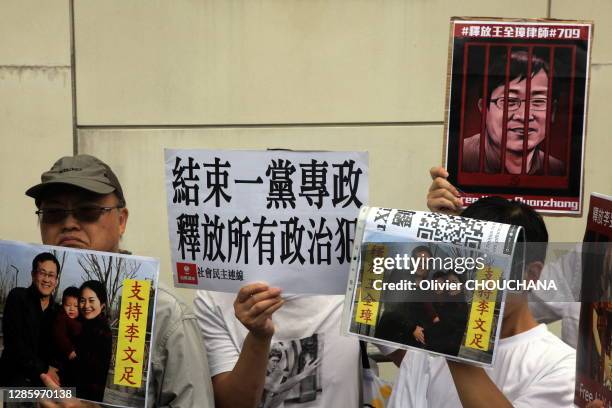 Manifestation contre la répression des avocats chinois des droits de l'Homme le 8 juillet 2018, Hong Kong, Chine. Depuis le 9 juillet 2015, d'ou le...