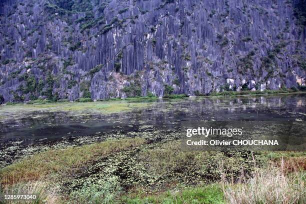 Réserve Naturelle de Van Long dans la region de Ninh Binh surnommée "la baie d'Halong terrestre" le 10 mars 2019, Vietnam.