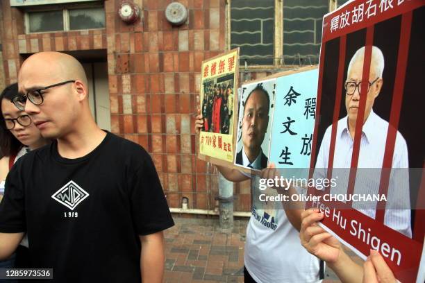 Manifestation contre la répression des avocats chinois des droits de l'Homme le 8 juillet 2018, Hong Kong, Chine. Depuis le 9 juillet 2015, d'ou le...