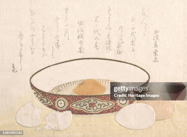 Flat Bowl with Eggs, probably 1813. Artist Unknown.