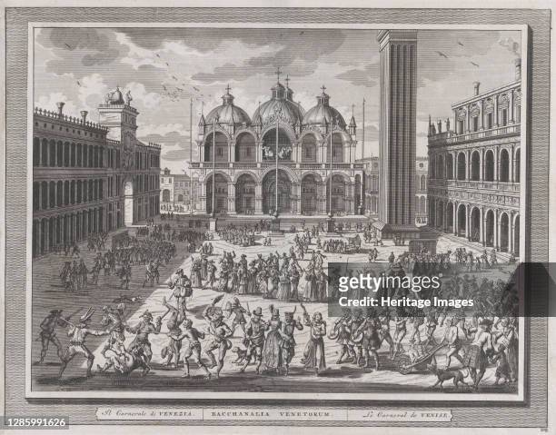 The Carnival of Venice, from: Thesaurus Antiquitatum et Historiarum Italiae, vol. IX, 1722. Artist Pieter van der Aa.