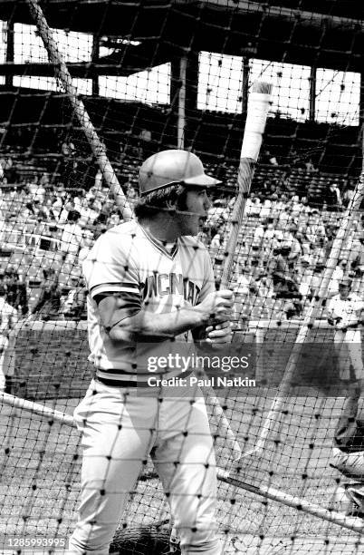 Johnny Bench of the Cincinnati Reds on May 12, 1974 at Wrigley Field in Chicago, Il.